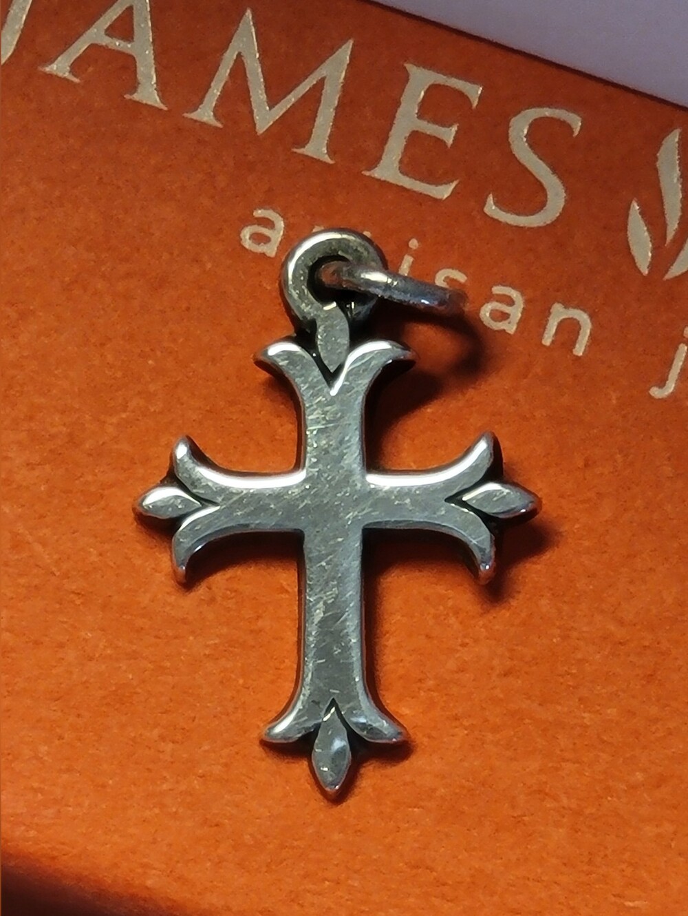 retired James Avery sterling silver "Fleuree Cross" charm pendant
